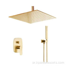 التصميم الأوروبي الذهبي Cooper Brass Shower Faucet